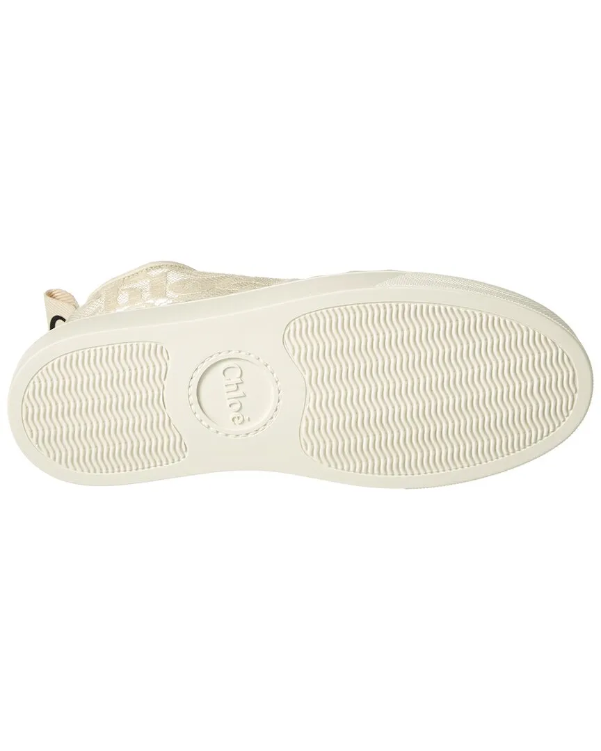 Chloé Lauren Lace & Leather Sneaker