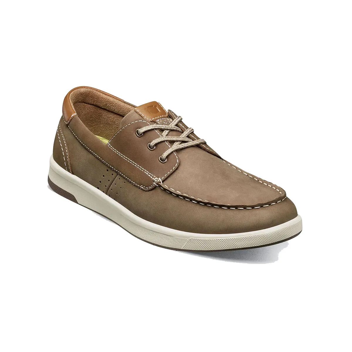 FLORSHEIM CROSSOVER MOC TOE BOAT SHOE MUSHROOM NUBUCK - MENS