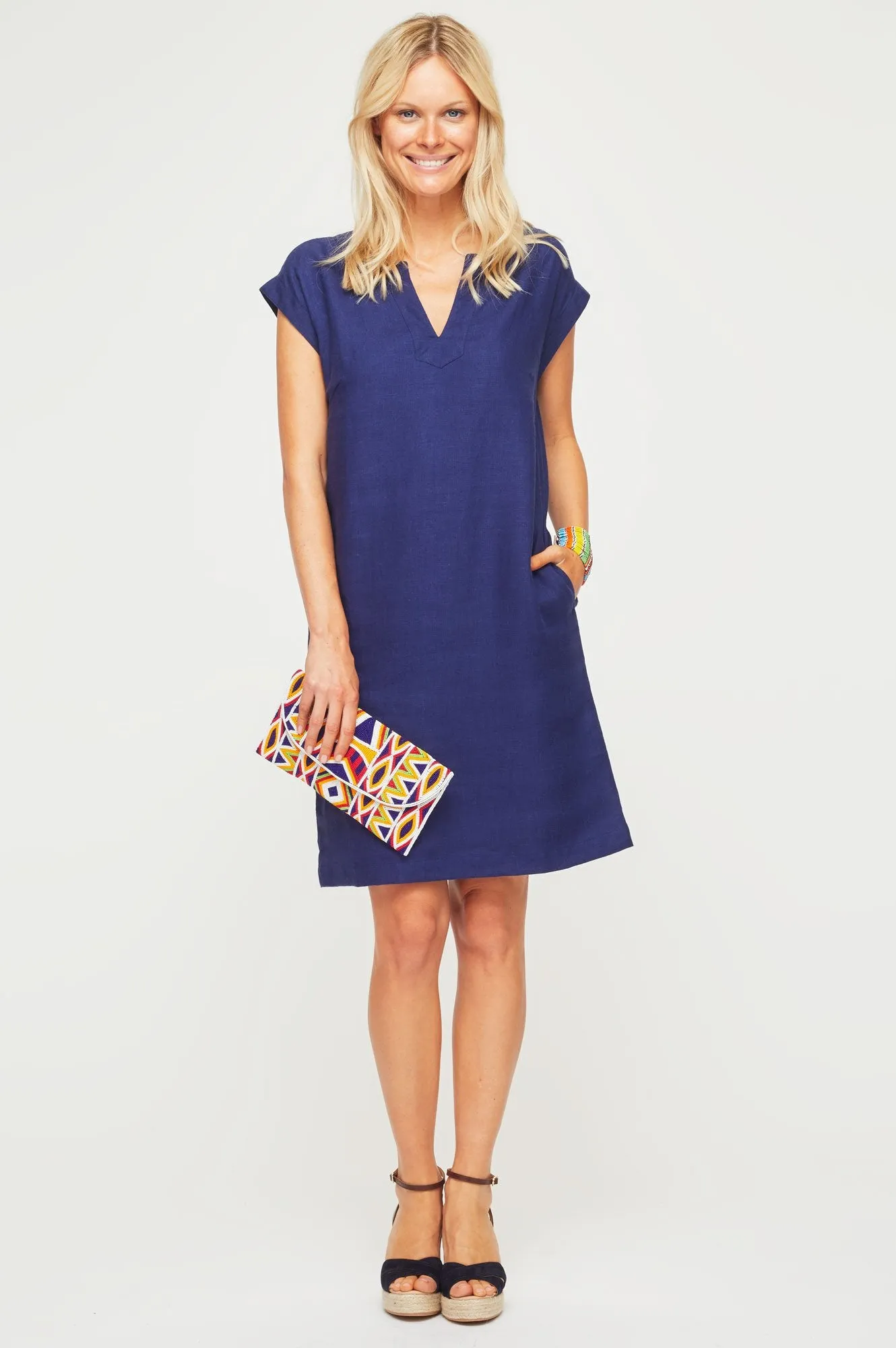 Nadia Platform Wedge | Navy