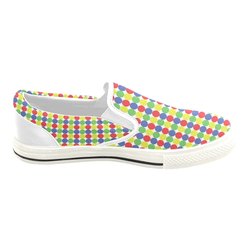 Women's Polka Print Big Size Slip-on Canvas Shoes