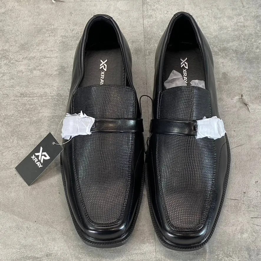 XRAY FOOTWEAR Men's Black Faux-Leather Magno Slip-On Loafers SZ 9.5